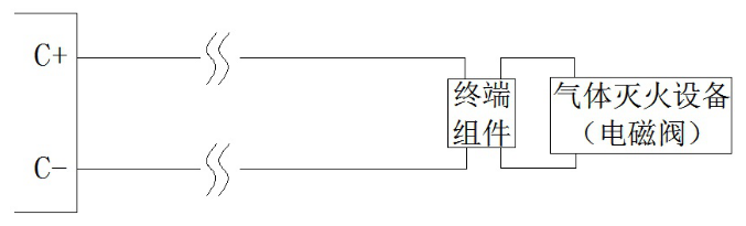 JBF5016甘肃气体灭火控制器喷洒启动输出接线示意图